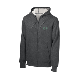 Extract Labs Sunset Wolf Full Zip Hoodie. Dark gray color. Unisex. Wolf on back in silhouette in front of sunset that is layered from top to bottom as red, orange, yellow, blue, and dark blue. Come in sizes xs - xxl