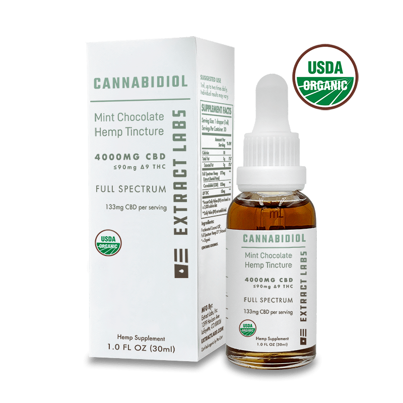 front image of Organic Mint Chocolate CBD Oil - 4000mg - 1