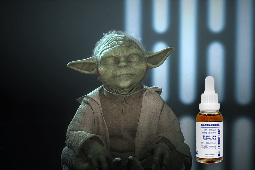 5 Ways CBD Can Help You Use The Force | May the Fourth be With You 4 may the fourth be with you | 5 ways cbd can help you | star wars fun blog | image of yoda with cbd oil tincture right next to him