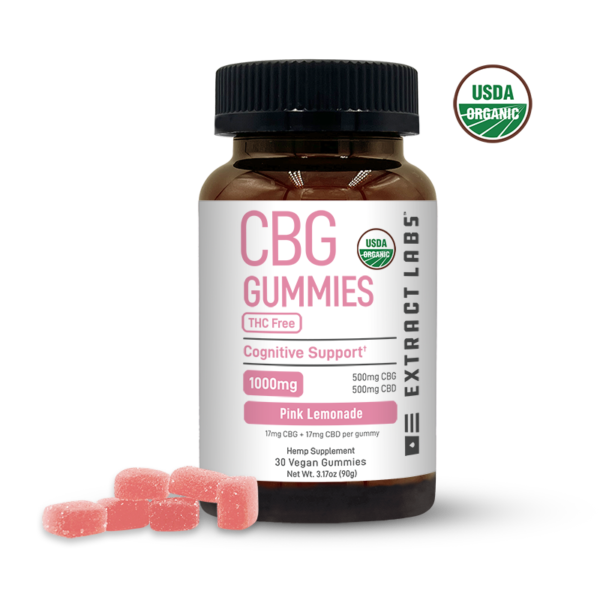 Organic CBG THC Free Gummies | Cognitive Support | Pink Lemonade