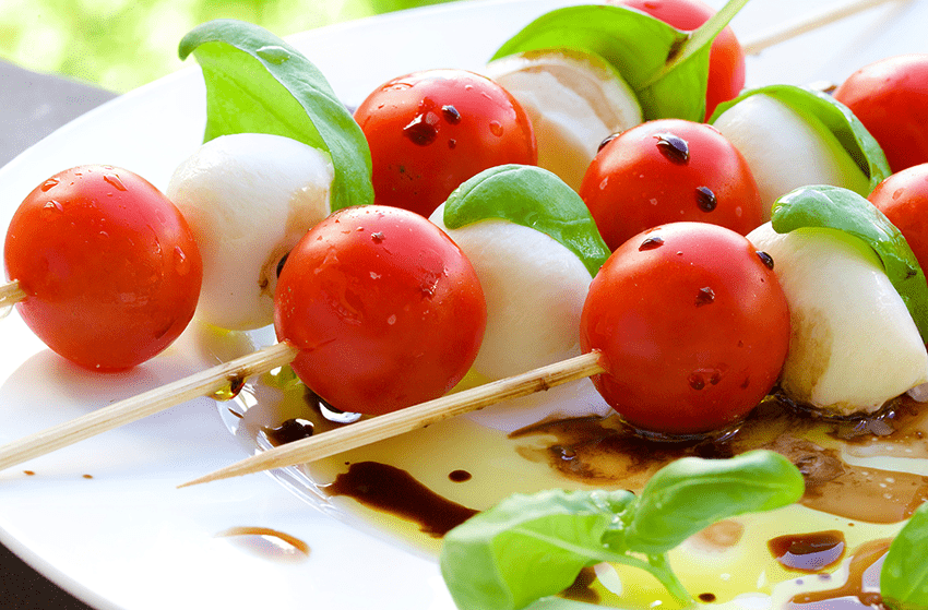 image of a caprese salad for the blog about Sparkle Your 4th of July with Delectable CBD-infused Recipes | CBD recipes | Best recipes 2023 | 4th of july cookout recipes