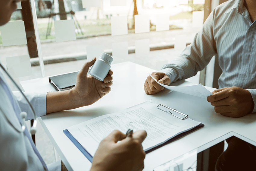 image of a person consulting with a doctor for a prescription for the blog about The Secret to Amplifying the Effects of CBD & CBG with These Common Supplements! | CBG vs CBD | CBD vs. CBG