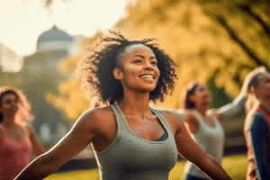 An image of a woman CBD user running and smiling