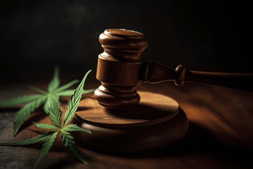 image of a gavel with hemp leaves for blog about How Old Do You Have to Be to Buy CBD? | The Legal Age Simplified | 2018 Farm Bill | How old do you have to buy weed? | CBD vs THC | how old do you have to be to buy a vape | is cbd federally legal | is cbd legal in florida | is cbd legal in colorado | is cbd legal in texas
