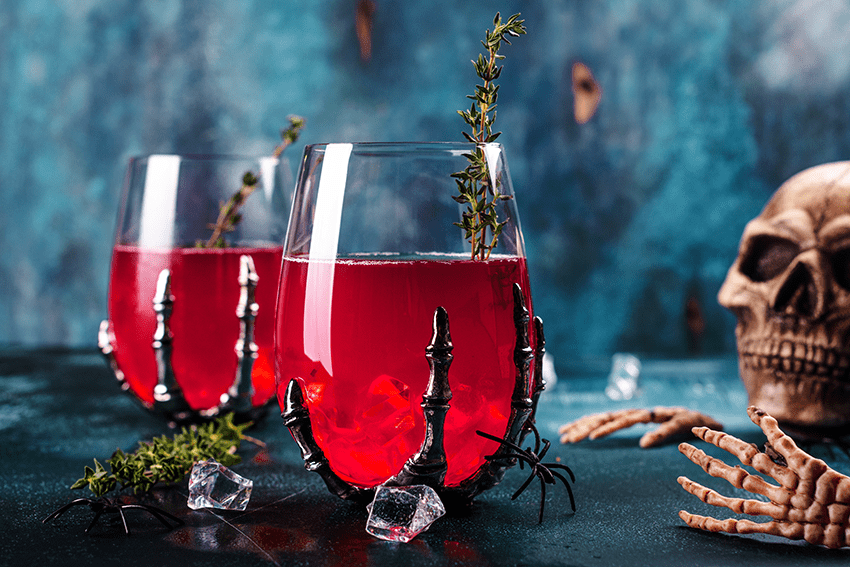 image of a halloween inspired mocktail for blog about Hauntingly Delicious Halloween Recipes