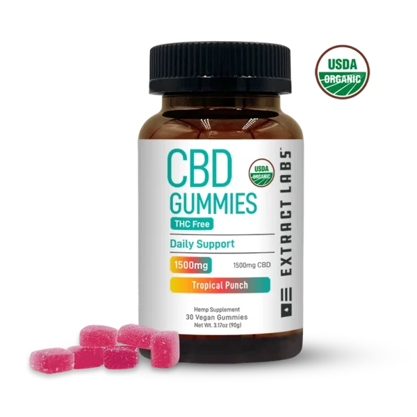 Organic CBD THC Free Gummies | Daily Support | Tropical Punch