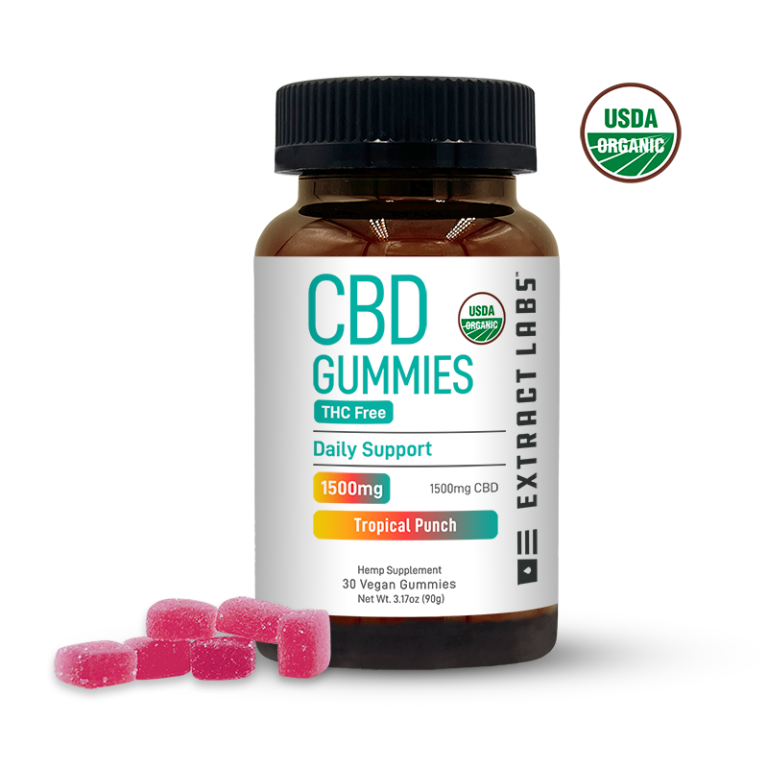 Organic CBD THC Free Gummies | Daily Support | Tropical Punch