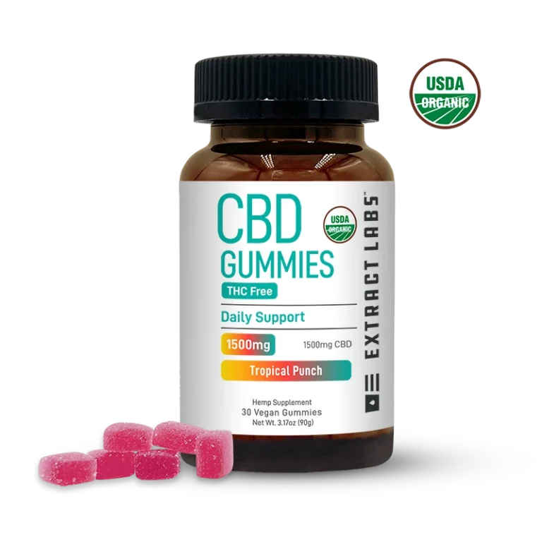 Organic CBD THC Free Gummies | Daily Support | Tropical Punch