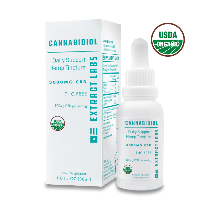 Front Image of 3000mg Daily Support CBD Isolate Oil Tincture THC Free