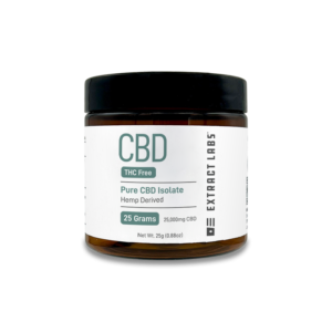 front image of 25 grams CBD isolate jar