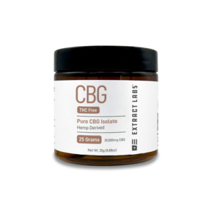 front image of 25 grams CBG isolate jar