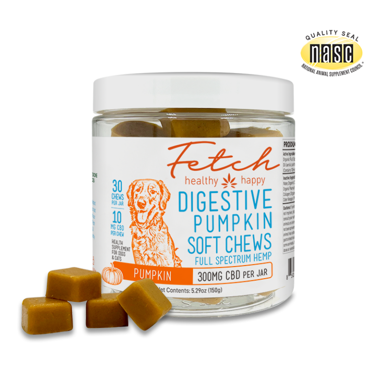 fetch pumpkin flavored digestive cbd soft chews