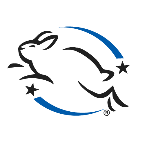 Leaping bunny logo. certifying cruelty-free manufacturing processes.