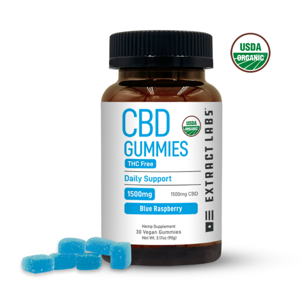 Organic THC Free Gummies | Daily Support | Blue Raspberry