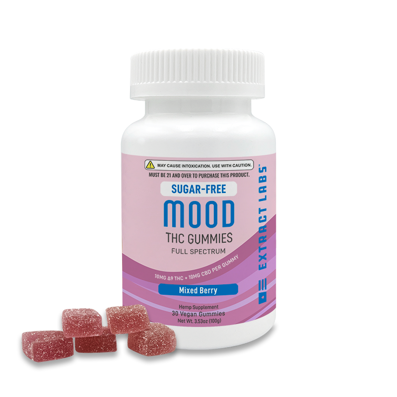 image of the sugar-free delta 9 gummies with the mixed berry flavor.