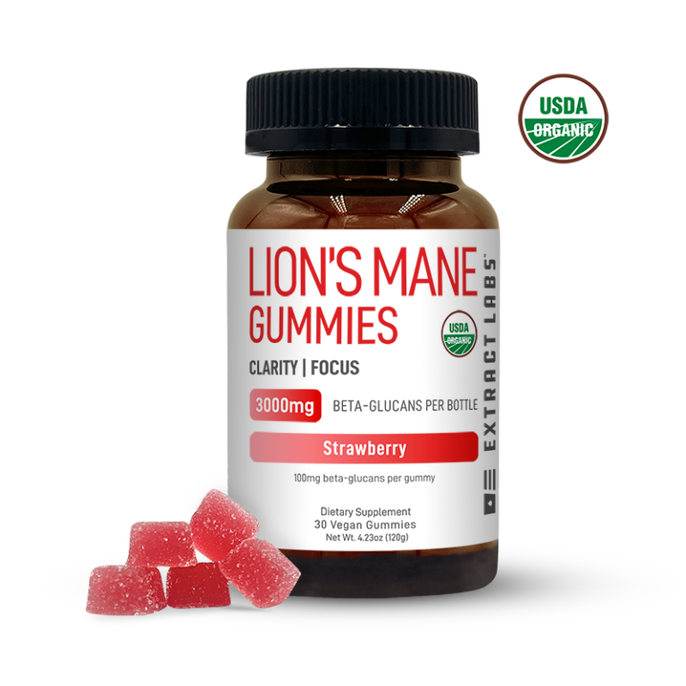 Organic Lion's Mane Gummies | Focus | Strawberry