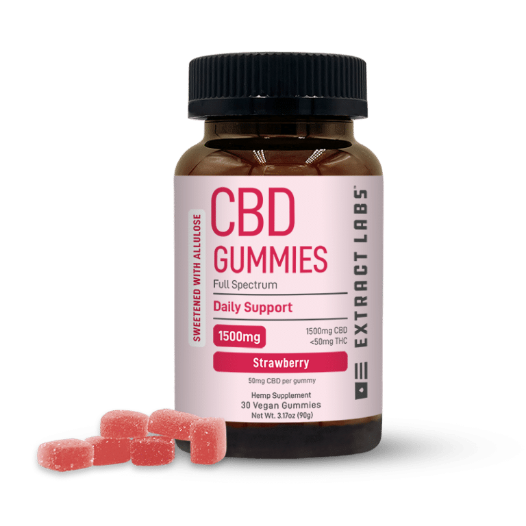Sweetened With Allulose CBD Gummies | Daily Support | Strawberry