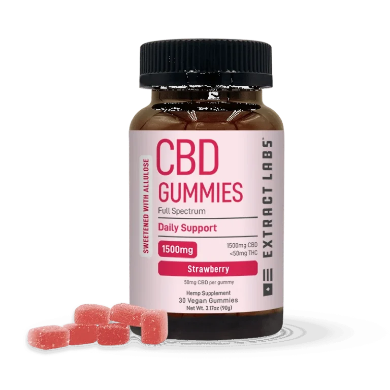 Sweetened With Allulose CBD Gummies | Daily Support | Strawberry
