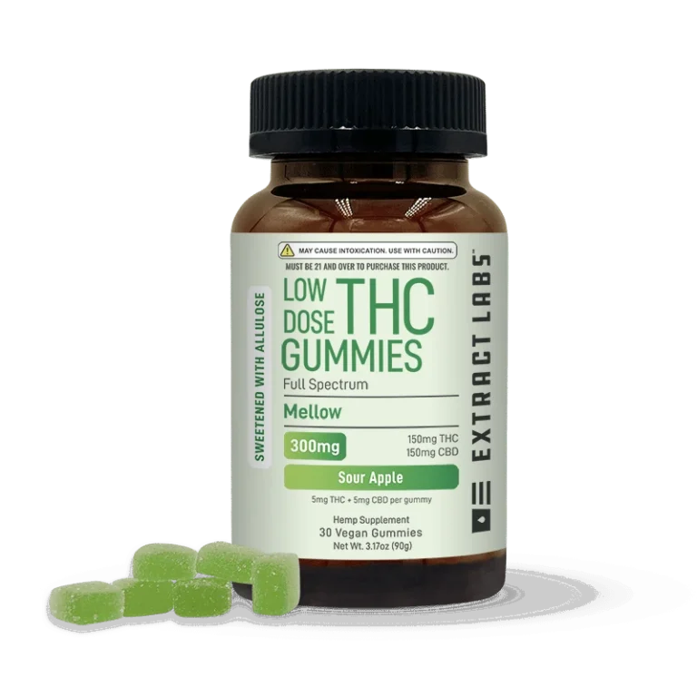 Sweetened With Allulose Low Dose Delta 9 Gummies | Mellow | Sour Apple