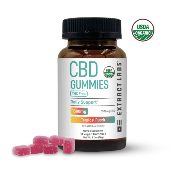 Organic CBD THC Free Gummies | Daily Support | Tropical Punch