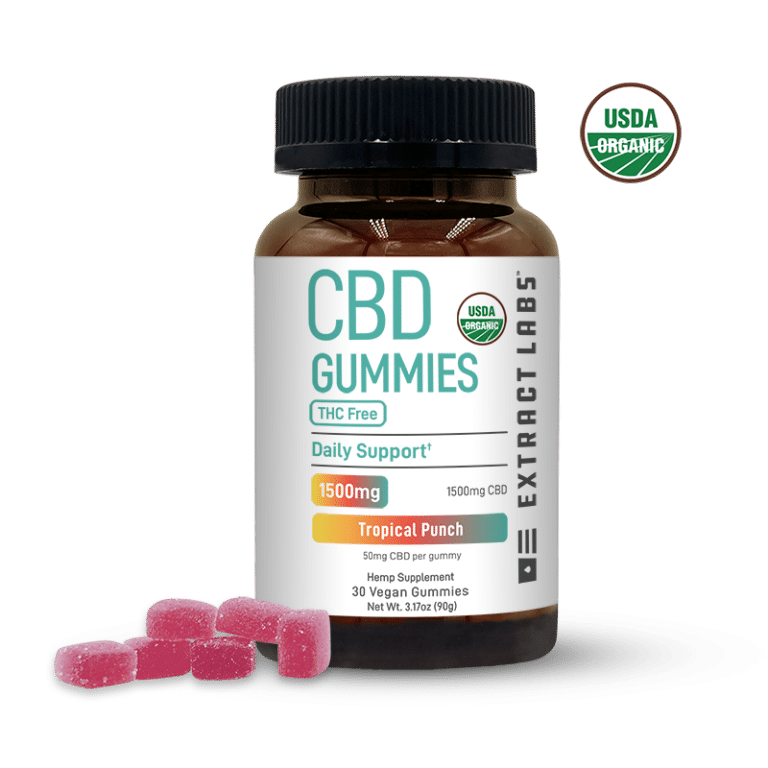 Organic CBD THC Free Gummies | Daily Support | Tropical Punch