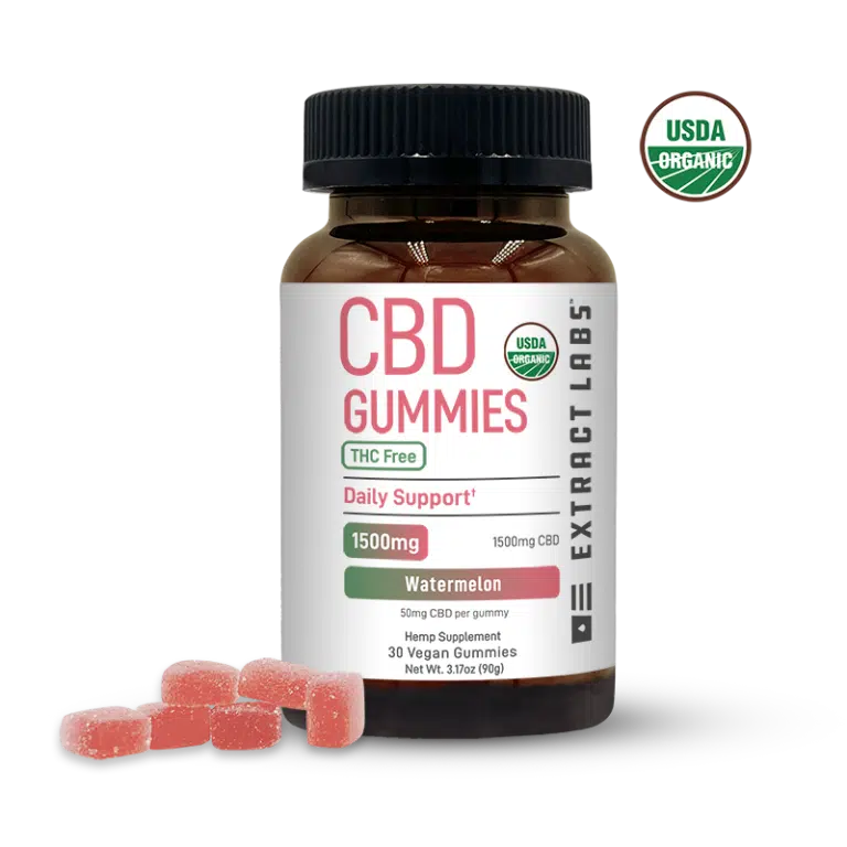 Organic CBD THC Free Gummies | Daily Support | Watermelon