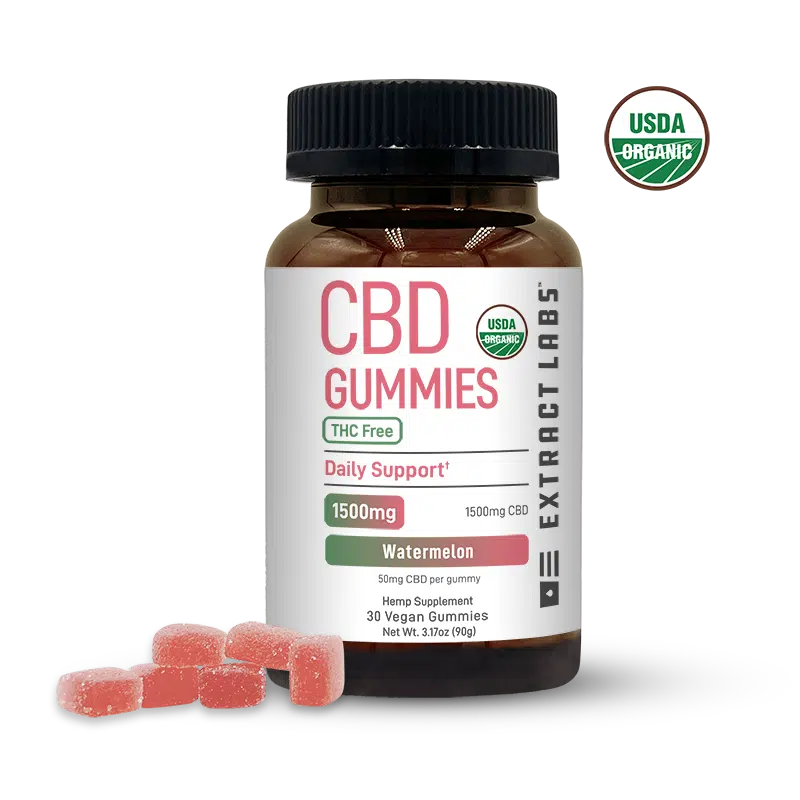 Organic CBD THC Free Gummies | Daily Support | Watermelon